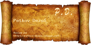 Petkov Dezső névjegykártya