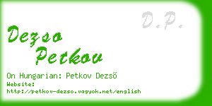 dezso petkov business card